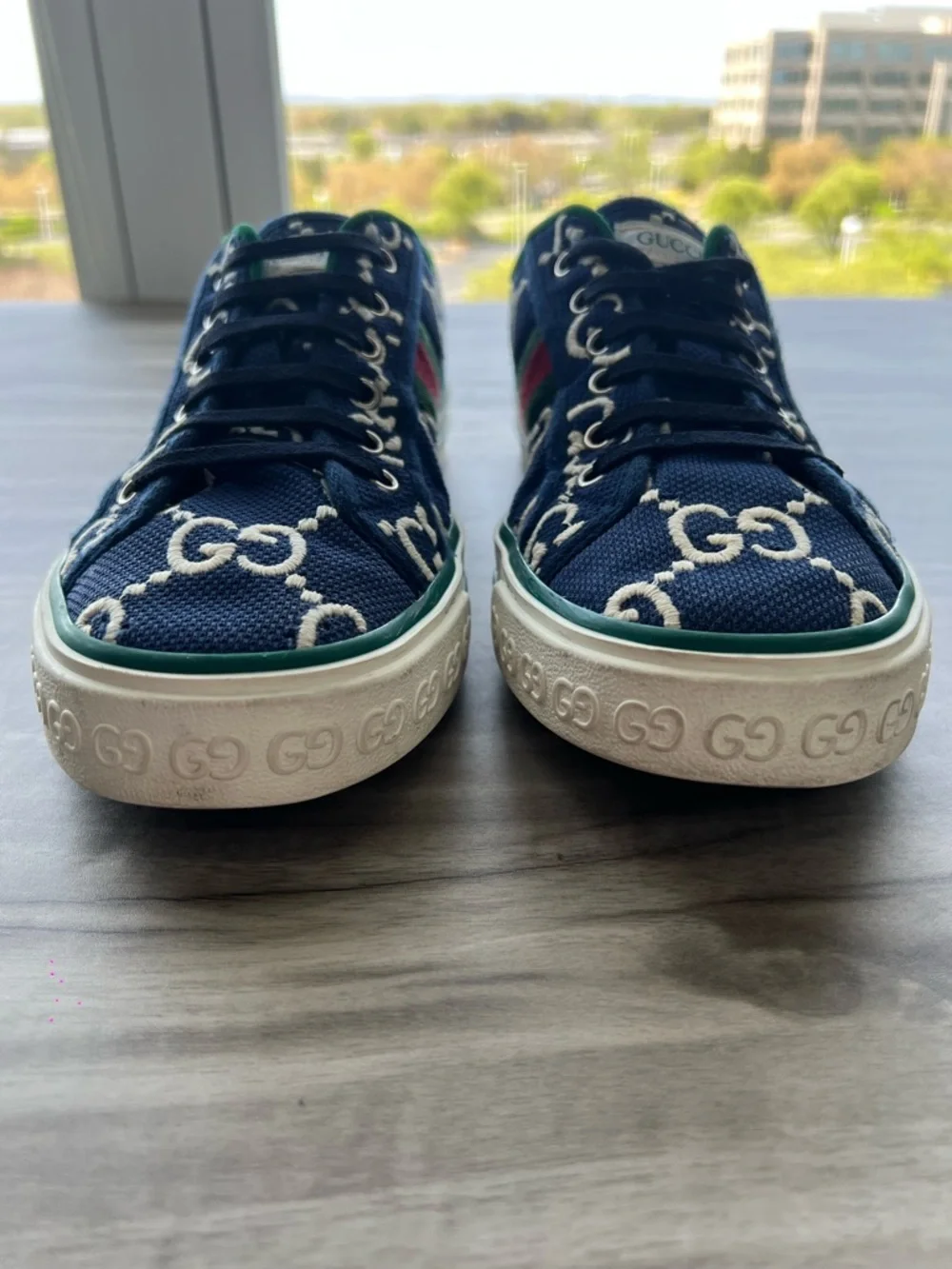 GUCCI tennis 1877 GG Monogram Low Blue Size 10 US (9 UK) / EU 43 Mens - Picture 6 of 8